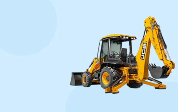 Yellow backhoe loader